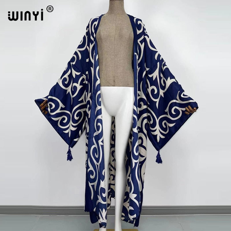 Middle East Spring Women Cardigan Silk Robe