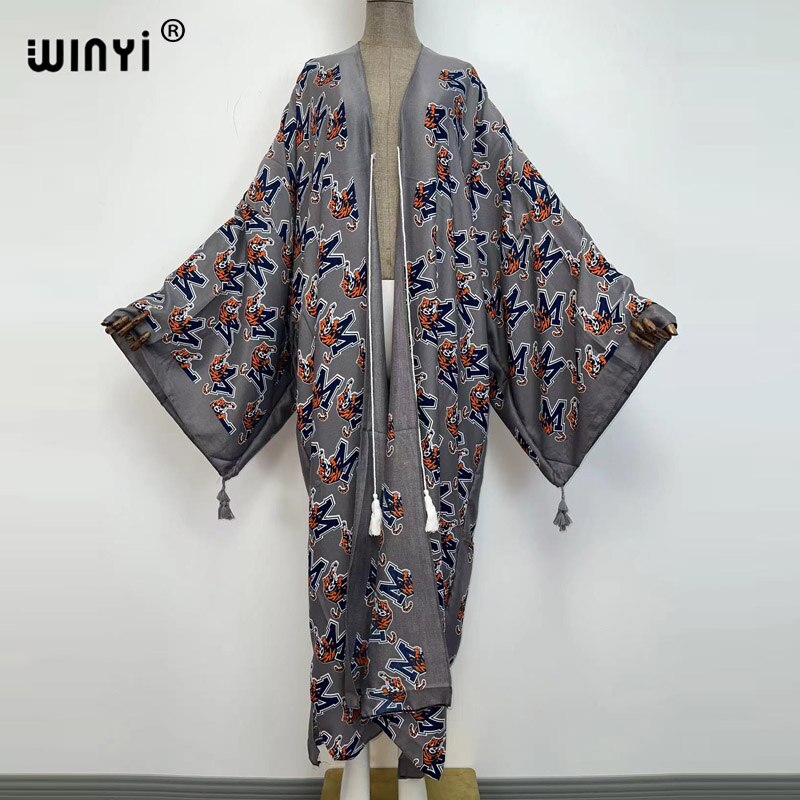 Middle East Spring Women Cardigan Silk Robe