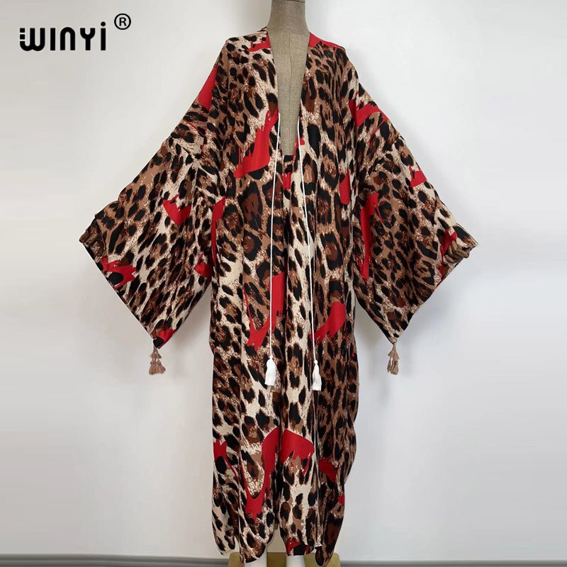 Middle East Spring Women Cardigan Silk Robe