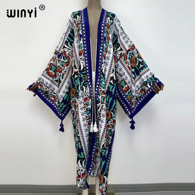 Middle East Spring Women Cardigan Silk Robe