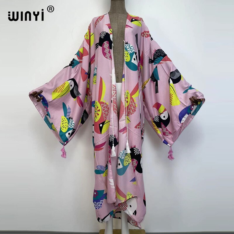 Middle East Spring Women Cardigan Silk Robe