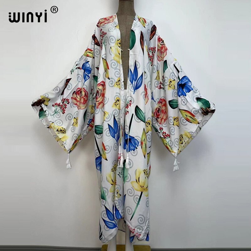 Middle East Spring Women Cardigan Silk Robe