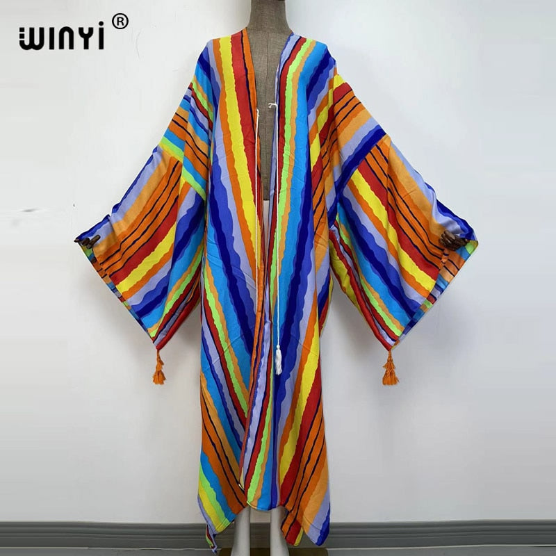 Middle East Spring Women Cardigan Silk Robe