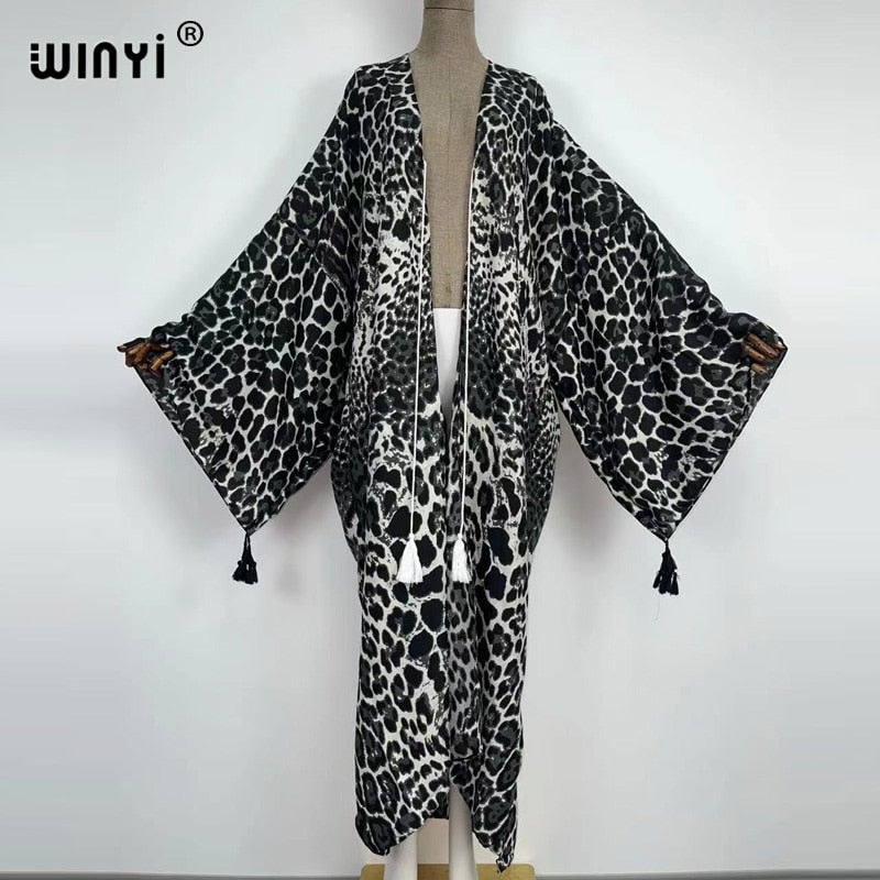 Middle East Spring Women Cardigan Silk Robe